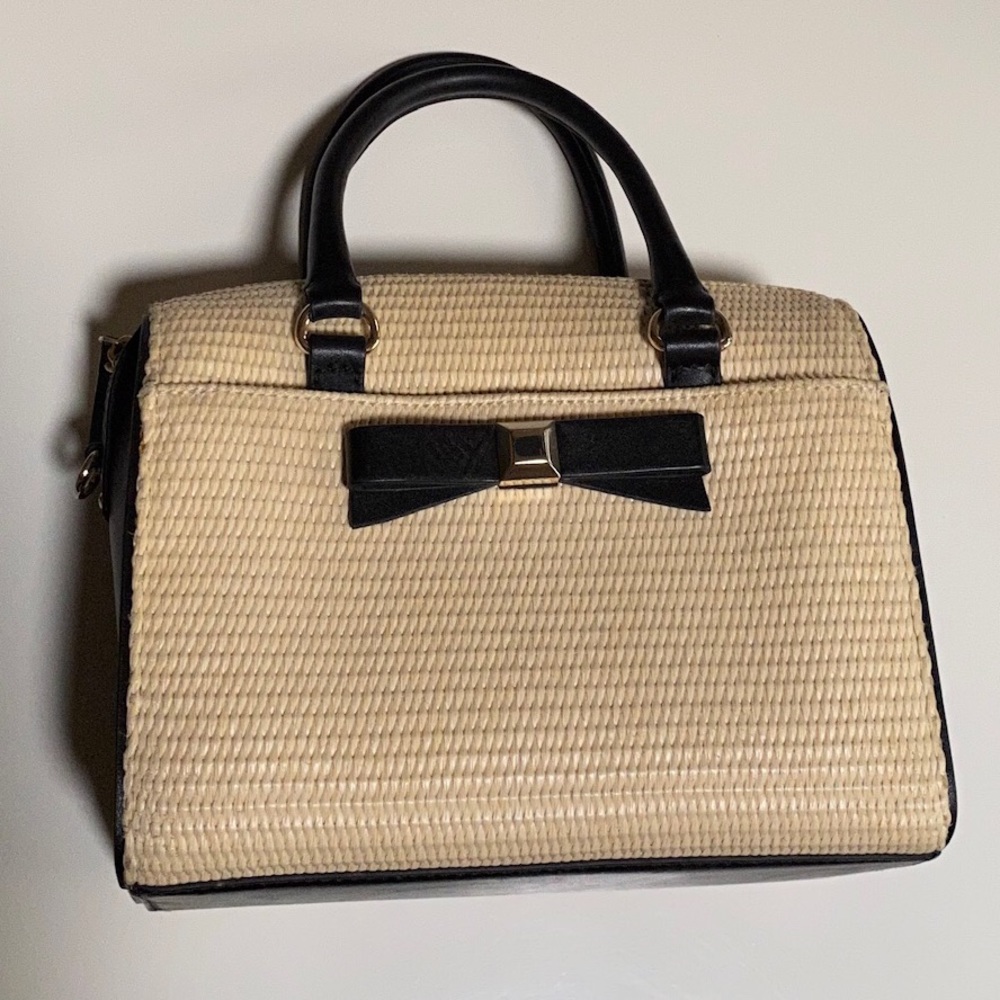 Kate Spade Straw Bag with Leather Trim